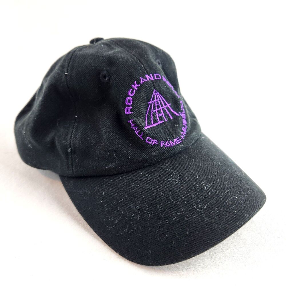 Rock And Roll Hall Of Fame Museum Hat Mens Black Adjustable Strap Cleveland